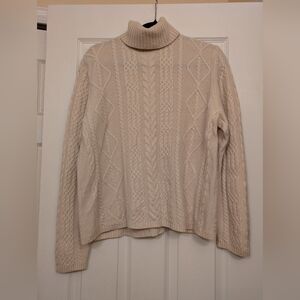 Cozy Cream Cashmere Cable Knit Sweater
